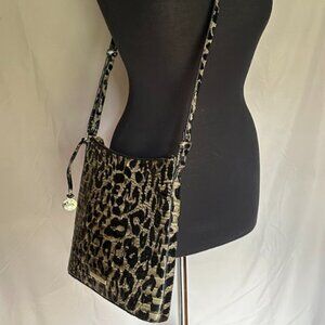 Brahmin Katie Crossbody Snow Leopard Leather Messenger Bag